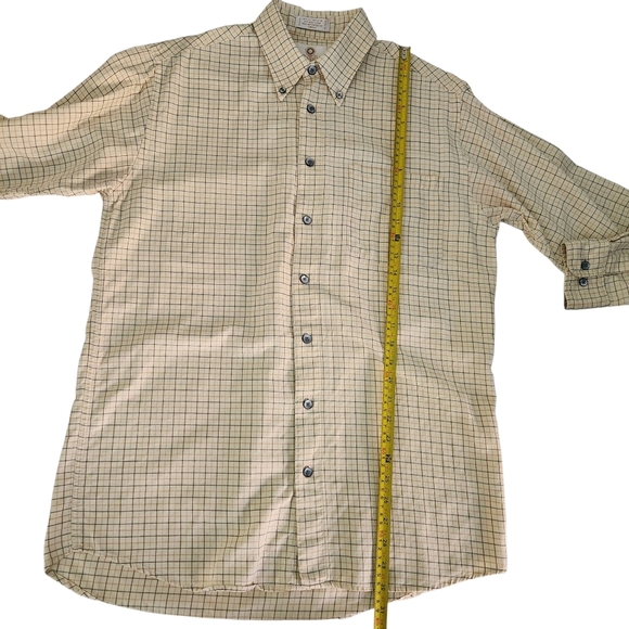 VIYELLA Beige Plaid Button Down Shirt Wool Cotton Blend classic fit m - Picture 4 of 10